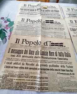 PP0091 34 quotidiani giornali originali Il Popolo d'Italia 1935 anno XXII / XIII - Foto 1 di 3