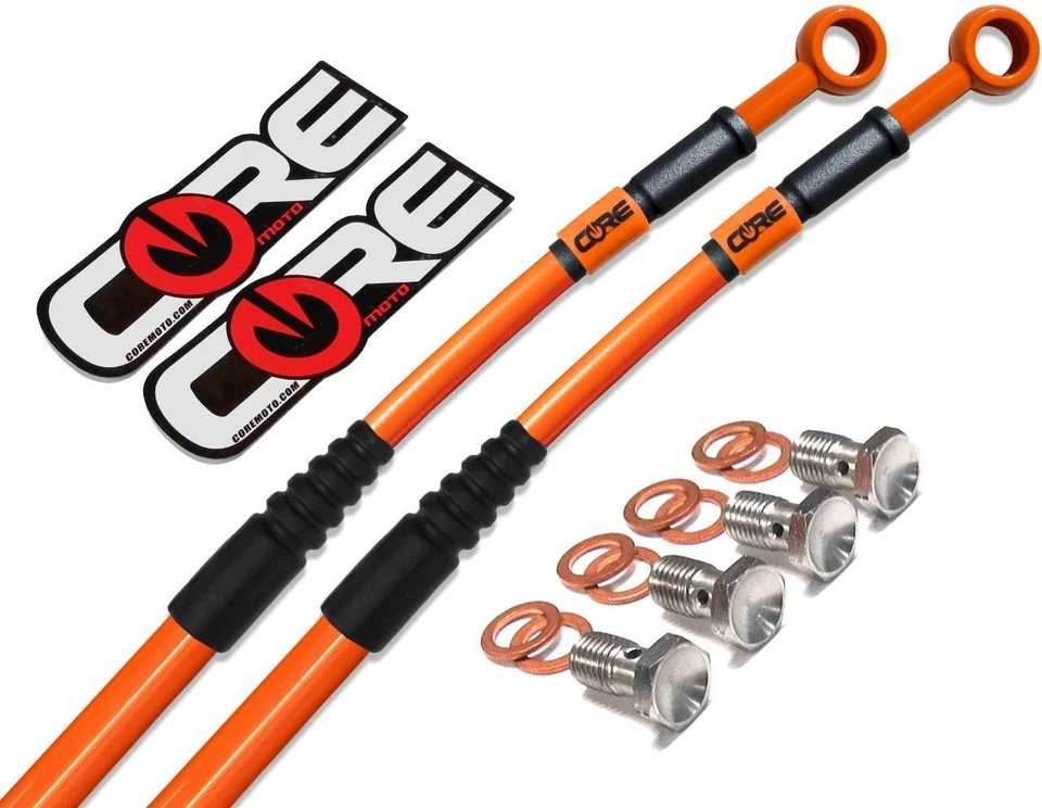 KTM 690 SMC Supermoto Brake Lines 2008 2009 2010 Front Rear Orange Stainless - Image 1 of 1