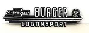 Burger Chevrolet Logansport IN Auto Dealer Plastic Emblem Auto Badge -GL449 - Picture 1 of 3