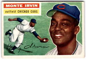 1956 Topps #194 MONTE IRVIN VG Chicago Cubs Baseball Trading Card 