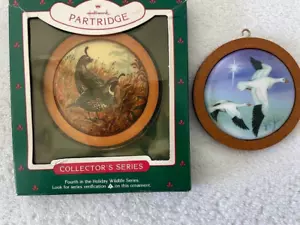 2 Vintage Hallmark Wildlife VOGEL Weihnachtsschmuck - Rebhuhn #4 mit Box #6 Gans - Bild 1 von 2