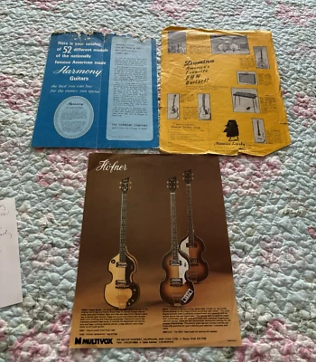HARMONY BROCHURE, HOFFNER BASS COUNTER CASE CANDY & DOMINO COUNTER SHEET ROUGH!! - Image 1 of 3
