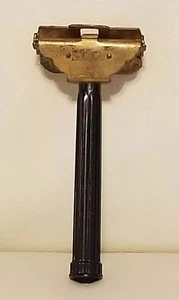 Vintage Star Brand Safety Razor Brass Black Bakelite Handle Collectible Shaving - Picture 1 of 7