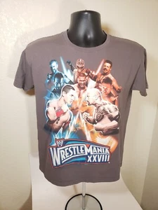 2012 WWE Wrestle Mania XXVIII Authentic John Cena The Rock T-Shirt Size Y Large - Picture 1 of 3