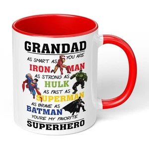 Taza Día del Padre con Nombre Personalizado y Tema Superhéroe Regalo Perfecto Para Abuelo - Imagen 1 de 11