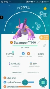 Pokemon Shiny Swampert (Maxed Out To Level 40) (Two Charged Moves) Go - Bild 1 von 2