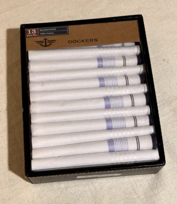 Dockers Men's Blue & White Handkerchiefs, set of 13 -  NEW/NOS/NIB - Image 1 of 2