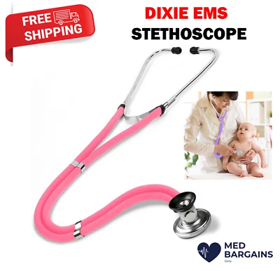 Sprague-Rappaport Type Two Tube Stethoscope Dixie Ems - Frosted Pink