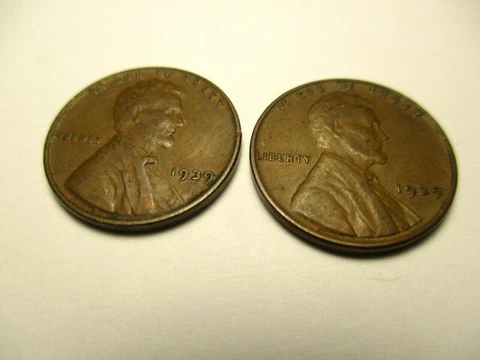 1939 LINCOLN WHEAT PENNY  SET OF 2 COINS  ##11 # 135 Cover