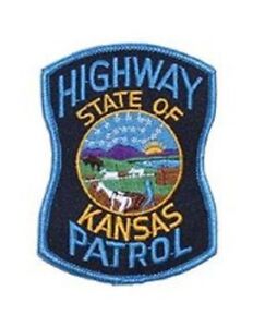 KANSAS HIGHWAY PATROL -- STATE POLICE EMBROIDERED BADGE SIZE PATCH 3"  -  NEW