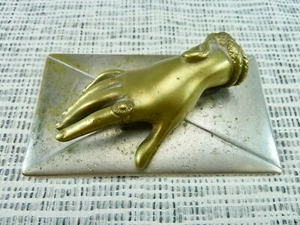 schöner alter Briefbeschwerer Hand 1938 14.Mai kleiner Junge Ungarn  - Bild 1 von 7