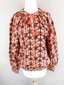 Anthropologie Porridge Orange Elisabeth Boho Long Sleeve Top Large - Picture 1 of 4