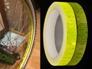 Cinta reflectante autoadhesiva amarilla de alta visibilidad Hi Vis Viz de 10 mm x 8 metros - Imagen 1 de 6