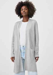 Splendid Retreat Cashmere Blend Long Open Front Cardigan Sweater Gray S EUC JO - Picture 1 of 5