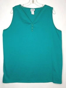 EXTRA Elements Green Tank Top Size 20W V-neck Pullover Made in U.S.A. - Picture 1 of 8