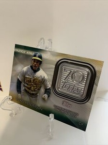 Rickey Henderson Topps commemorative 70th anniversary patch