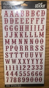Sticko Carnival Alpa Hot Pink Glittery Alphabet Letters Numbers Craft Scrapbook - Picture 1 of 3