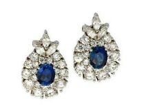 Synthetic Sapphire Vintage Earrings