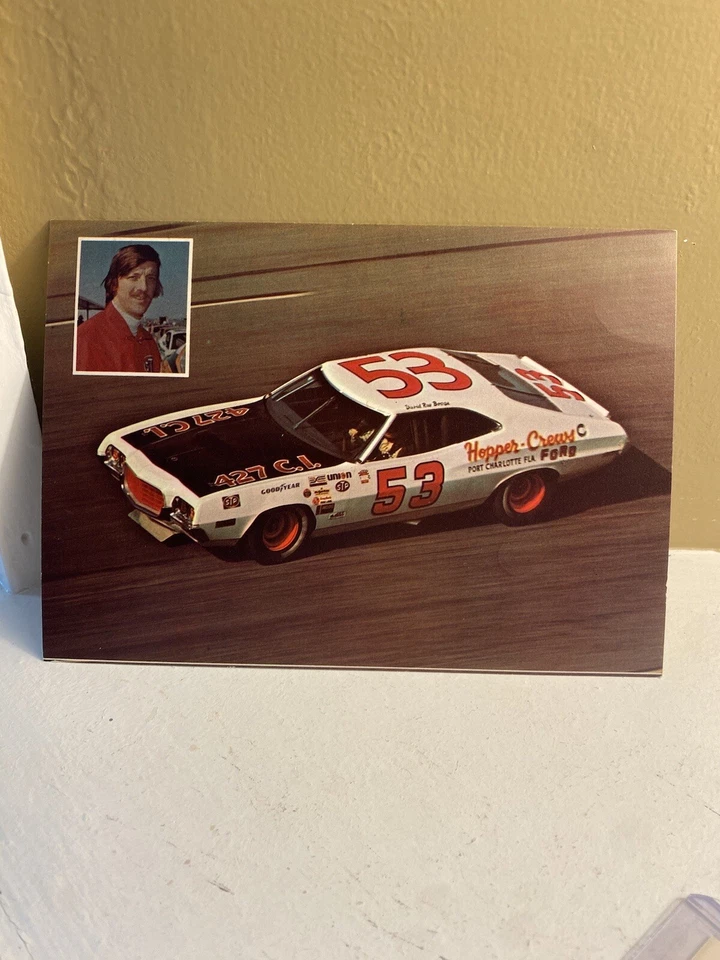 Tarjeta postal 1973 David Ray Boggs Hopper-Crews Ford Gran Torino NASCAR Winston Cup Foto 1 de 1