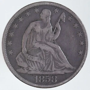 1858-O US Seated Liberty Half Dollar Silver Coin SUPERB Eye Appeal & Original PQ - Picture 1 of 2