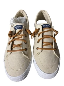 Zapatos de barco Sperry Topsider para mujer talla 7,5 de lona tostada (los zapatos parecen ser más pequeños) - Imagen 1 de 4