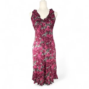 La Belle VTG Y2K Fairy Grunge Floral Romantic Midi Dress Whimsigoth Coquette M - Picture 1 of 14