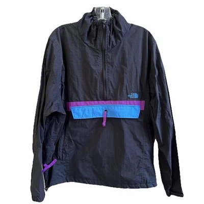 Vintage 90’s The North Face Men’s M Nylon Ski Pullover Jacket Cinch Neck Black - Image 1 of 4