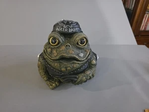Toad Hollow Biker Babe Resin Frog/Toad Motorcycle Biker Garden Lawn 7" Tall - Picture 1 of 6