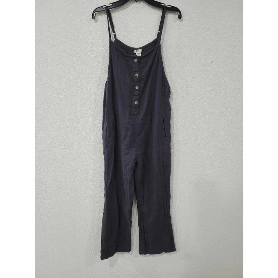 Mono Billabong Gris Carbón Mezcla de Lino Botón Frontal S Para Mujer #7 Foto 1 de 4