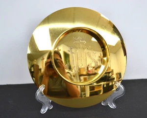 Gebrauchte IHS Disk Patent mit Felge, alle 24k vergoldet, 6 1/4" d. (PT34) Kelch Co. - Bild 1 von 8