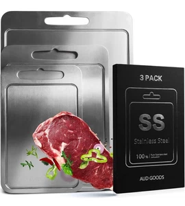 Metal Cutting Boards for Kitchen - Stainless Steel Cutting Board 3 Pack - Picture 1 of 6