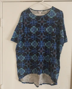 LuLaRoe S Irma Tunika/Shirt blau Print - Bild 1 von 4