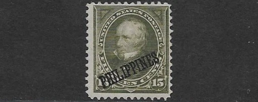 Philippines, Scott 218,  1899, 15 Cent Clay, Wm, Mint, OG, VVLH, F/VF - Image 1 of 1