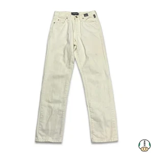 Jeans Versace Vintage Uomo 26x29 Bianco Couture Ittierre Medusa Slim Dritto - Foto 1 di 11