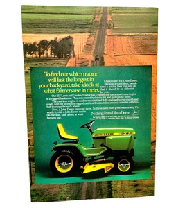 VINTAGE 1982 12 x 7” MAGAZINE PRINT AD ADVERTISEMENT JOHN DEERE LAWN TRACTOR - Picture 1 of 2