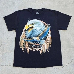 Bald eagle Mens Size Black Graphic Print t-shirt - Picture 1 of 4