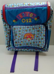 VINTAGE 90's UNITED COLORS OF BENETTON SCHOOL BAG BACKPACK VITAMINE 012 NEW - Picture 1 of 4