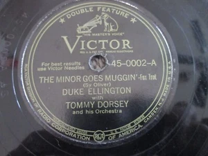 DUKE ELLINGTON/TOMMY DORSEY "THE MINOR GOES MUGGIN" 45-0002 Victor, 1945, 78rpm - Picture 1 of 3
