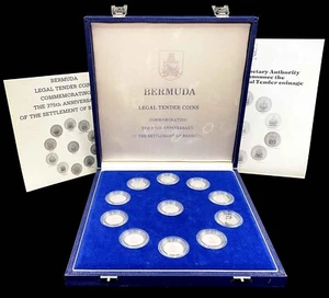 1984 SILVER BERMUDA 375TH ANNIVERSARY OF SETTLEMENT 11 PROOF COIN SET - Picture 1 of 5