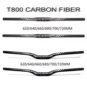 Rower Włókno węglowe Carbon MTB Kierownica 31,8 długości 600-720 Kierownica Flat rise bar - Zdjęcie 1 z 11