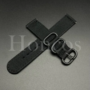 22 24 mm Negro Nailon Lona Correa de Banda de Liberación Rápida Se Adapta para Panerai - Imagen 1 de 4