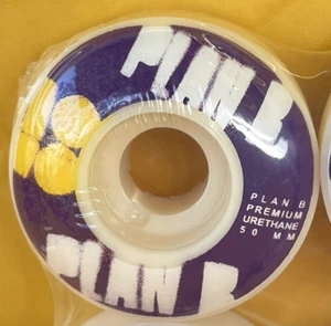 VINTAGE PLAN B PREMIUM URETHANE SKATEBOARD WHEELS 50MM NEW IN SHRINKWRAP LAKERS - Picture 1 of 6