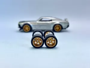 R536 vernice personalizzata Hotwheels 1/64 Real Rider# TE37 piatto profondo oro lungo 10 mm - Foto 1 di 7