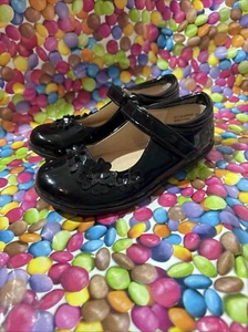 Girls Blue Zoo Kids Size Uk 9 Black Patent Leather Mary Jane Flat School Shoes - Picture 1 of 7