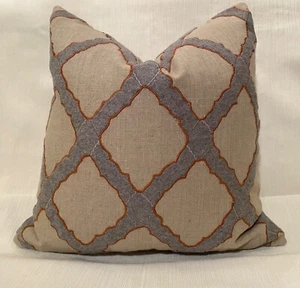 20” FRET Holland & Sherry Lhasa Trellis Charcoal Custom Pillow Cover $350 Retail - Picture 1 of 21