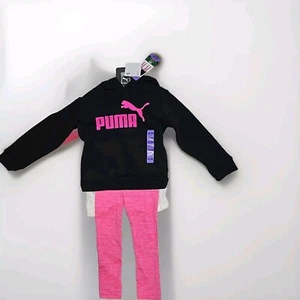 NEW PUMA Girls Youth 3-piece Hoodie Set - PINK BLACK, WHITE Size XS (5-6) - Picture 1 of 3