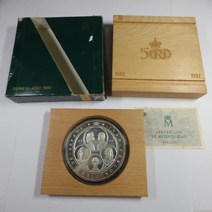 1990 Spain - 5 oz Silver Proof Jvan Carlos I Rey 10000 PTAS Coin #54541Q - Picture 1 of 6