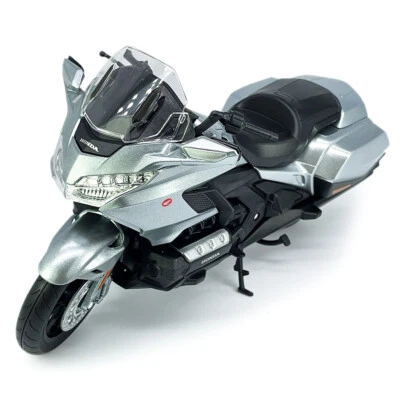 1:12 Honda Gold Wing Motocicleta Modelo Diecast Niños Juguetes para Niños Regalos Plateado Foto 1 de 4