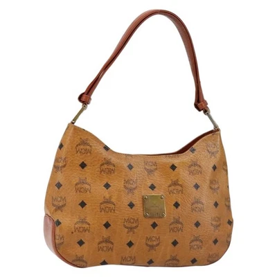Auténtico bolso de hombro MCM Logogram Vicetos PVC cuero marrón dorado BA7031 Foto 1 de 4