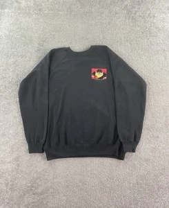 Sudadera De Colección Diablo de Tasmania Para Hombre Grande Negra Algodón Bordada Años 90 EE. UU. - Imagen 1 de 9